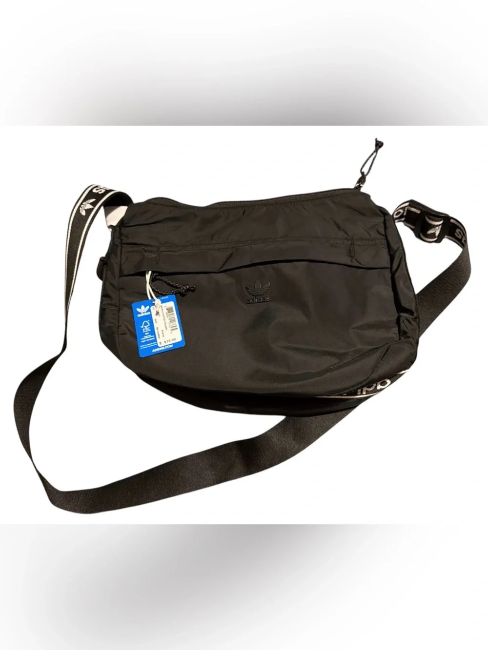 adidas Black Courtside Crossbody Messenger Bag